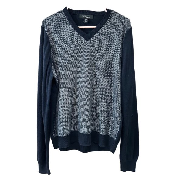 Gianetti Women’s Size Large Black Chevron Print Sweater - Picture 1 of 6